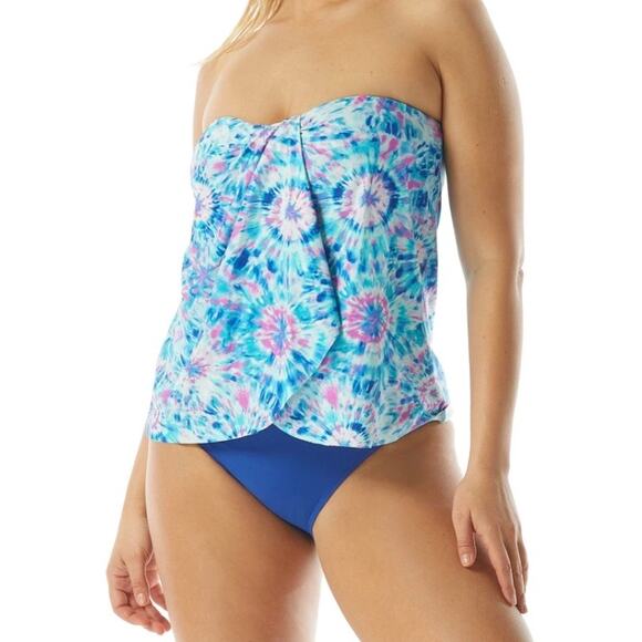 Coco Reef Other - Coco Reef Clarity Bandeau Tankini Top 14 38C Tie Dye NWT